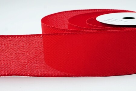 Rood geometrisch ruitpatroon tweed draadlint_KW0477GC-7-7
